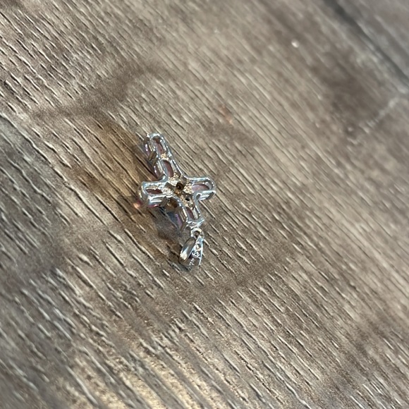 Pink sapphire cross with five diamonds in the middle - Picture 9 of 14